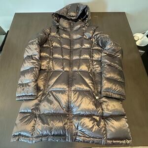 Calvin Klein Coat Womens Large Gray Puffer Jacket Down Insulated Long Hooded XL